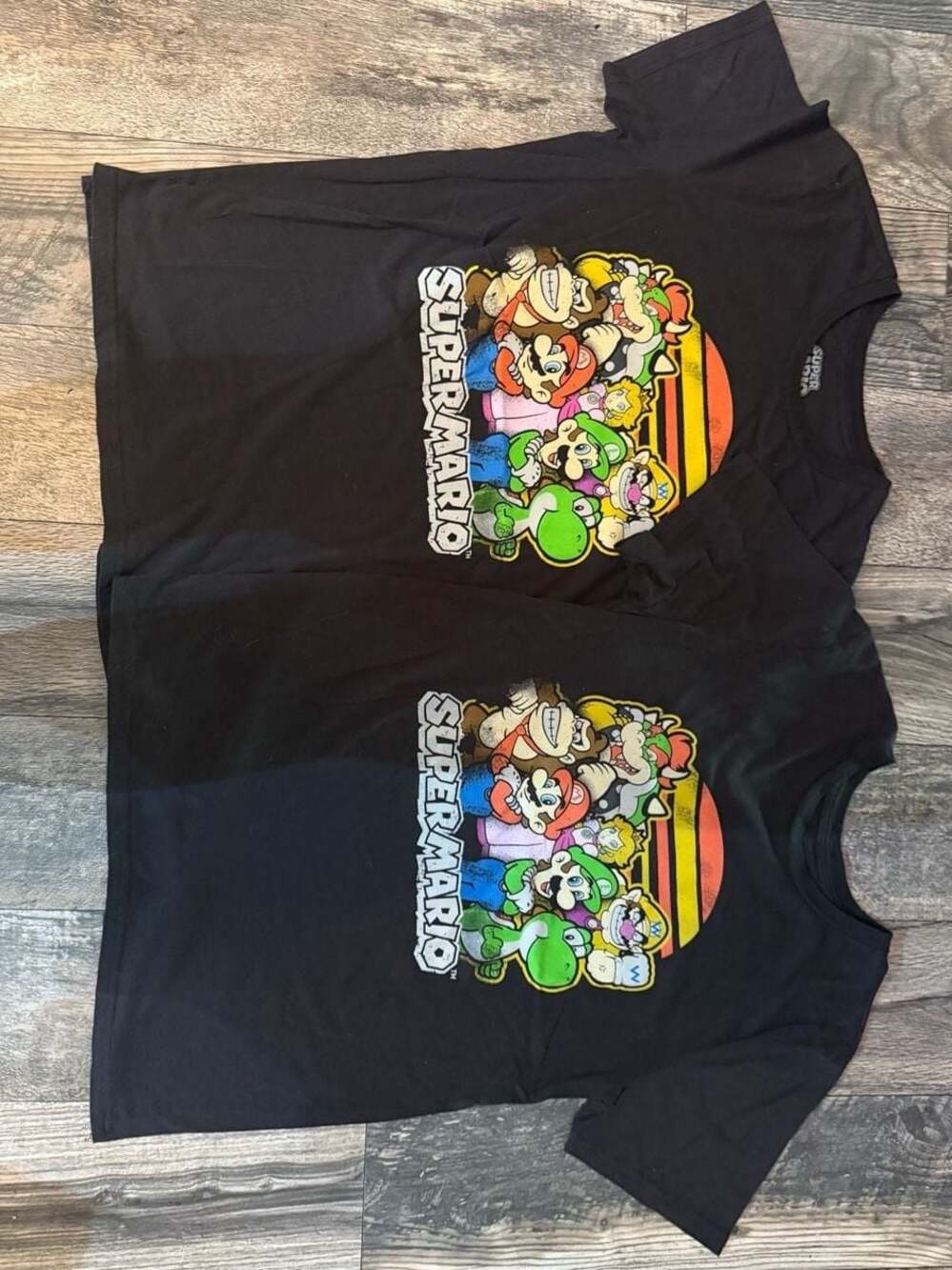 Nintendo Super Mario Character Group Retro Striped Graphic T-Shirt